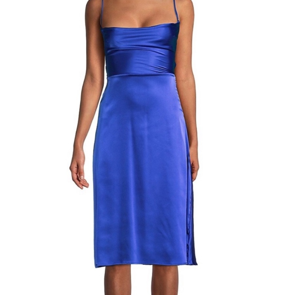 WeWoreWhat Blue Silk Mini Dress